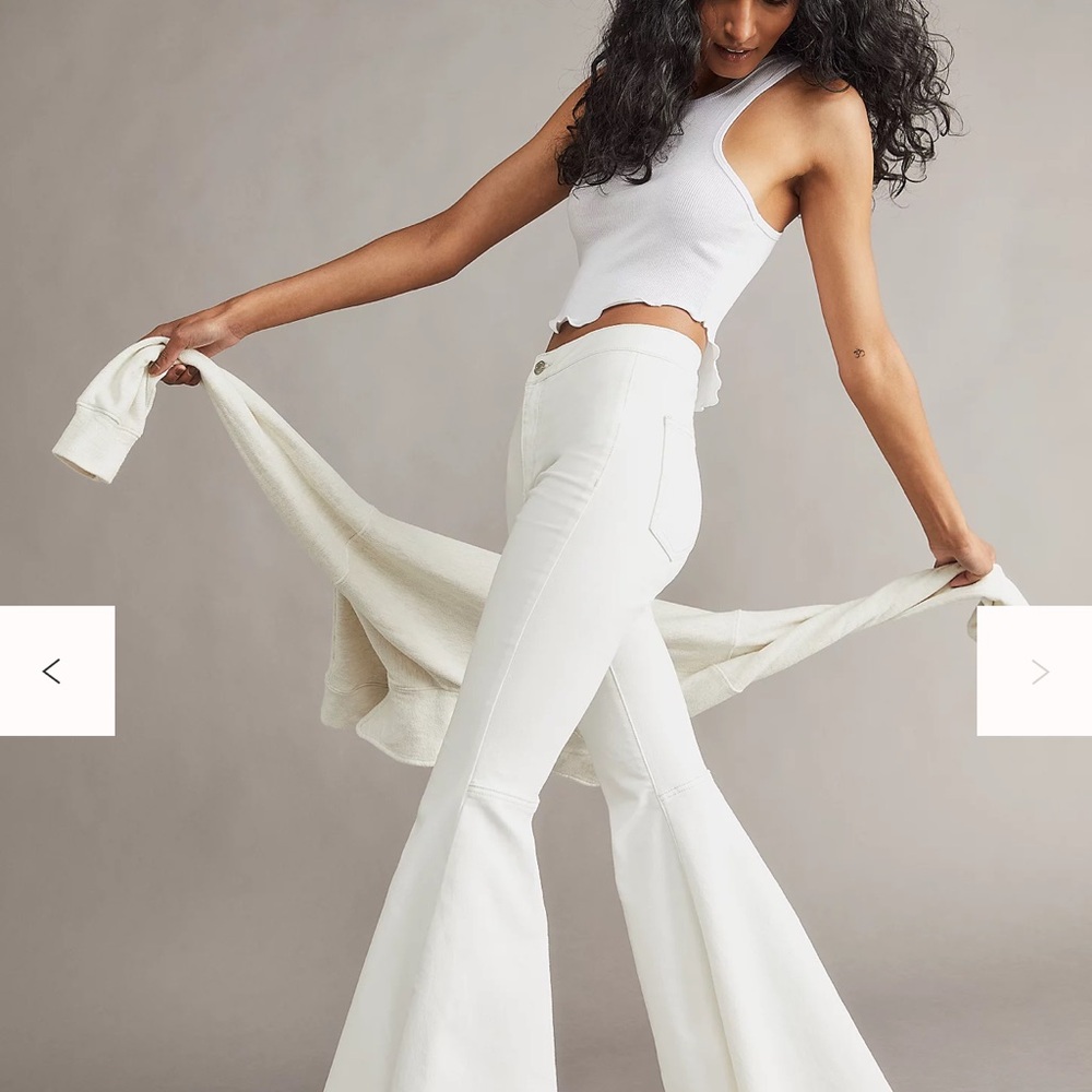 Free People Just Floating Flare Women's White Jeans